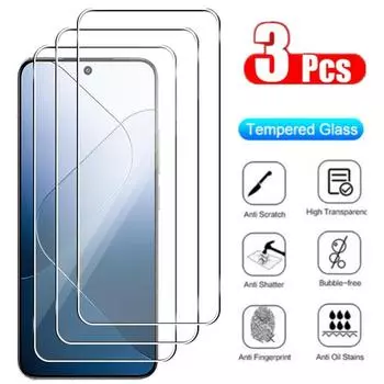 3 шт. защитная пленка из закаленного стекла для Xiaomi 14 13 13T Pro 12T 11T HD защитная пленка против царапин защитная прозрачная пленка Xiaomi 14