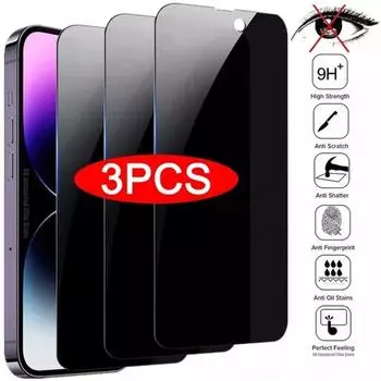 3 шт., защитная пленка из закаленного стекла для защиты экрана от шпионажа для Apple iPhone 11, 12, 13, 14 Pro Max ProMax Plus mini 7 8 Plus 14Pro 14ProMax X XS XR iphone 14 Pro Max серый
