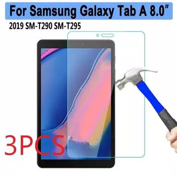 3 шт. Защитная стеклянная пленка для экрана планшета для Samsung Galaxy Tab A 8,0 2019 SM-T295 T290 T297 Защитная пленка из закаленного стекла прозрачный