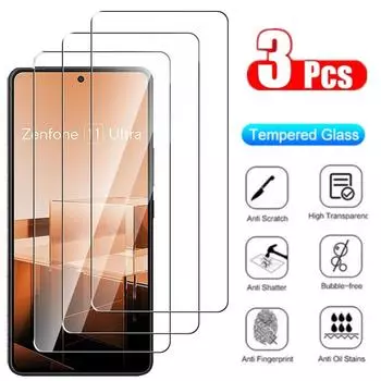 3 шт. защитное закаленное стекло для экрана Asus Zenfone 11 Ultra Zenfone 10 9 8 Flip 7 Pro HD защитная пленка Panzerglas Asus Zenfone 11 Ultra