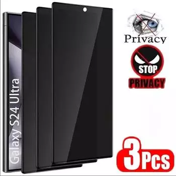 3 шт. защитное закаленное стекло для Samsung Galaxy S22 S24 S23 Ultra Film Note 20 9 8 S8 S9 S10 S21 S20 Plus антишпионская защита экрана Note 8 чёрный