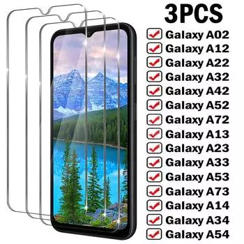 3 шт. защитные пленки для Samsung Galaxy A12 A22 A32 A52S A13 A33 на Samsung A53 A72 A73 A54 A14 A24 A34 закаленное стекло For Samsung A12 чистый