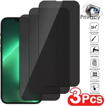 3 шт. защитные пленки с полным покрытием для iPhone 14 Plus 13 Mini 12 11 Pro Xs Max, антишпионское защитное стекло для iPhone XR X 6 7 8 Plus SE 2022