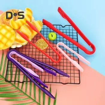 3 шт. зажим для еды с нескользящей ручкой, пищевые термостойкие многоразовые щипцы для еды, салата, хлеба, торта, гриль, кухонные аксессуары красный