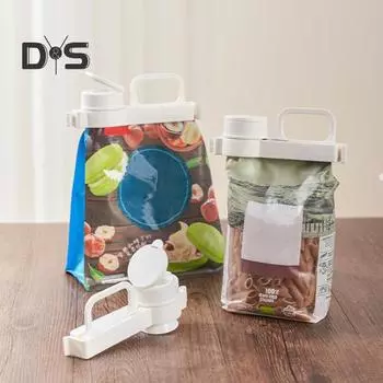 3 шт. зажим для герметичного пакета с носиком для заливки, зажимы для еды с герметичной крышкой, легко открывающиеся для заливки закусок, муки, риса, орехов, корма для домашних животных 3pcs