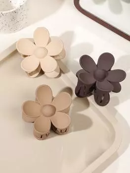 3 шт. Зажимы-крабы для волос нейтральных цветов, Заколки для волос для женщин Нескользящие, Зажимы-крабы для густых волос Женские Подарки для девушек All yards