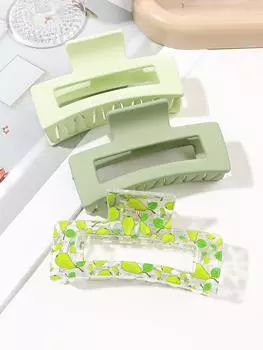 3 шт. Зажимы-крабы для волос среднего размера для женщин и девушек, розовые матовые квадратные зажимы для густых и тонких волос с сильной фиксацией