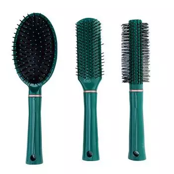 3 шт., зеленая щетка для волос, массажная расческа для кожи головы, женская щетка для влажных вьющихся волос, щетка для распутывания волос для салона, парикмахерские инструменты для укладки