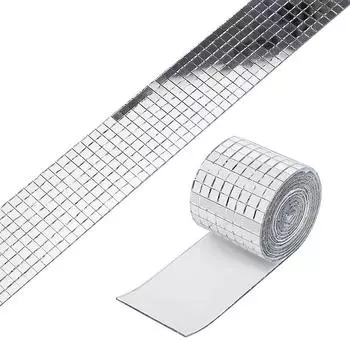 3 шт. зеркальная мозаичная плитка серебряная 1464 зерна акриловая самоклеящаяся 4x100 см зеркальная плитка наклейка для