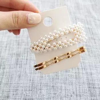 3 шт. Жемчужные заколки для волос со стразами, Металлическая заколка для волос, Золотая заколка-автомат, Повязка для волос, Шпилька для волос, Головной убор для женщин, Девушек, Модные аксессуары для волос