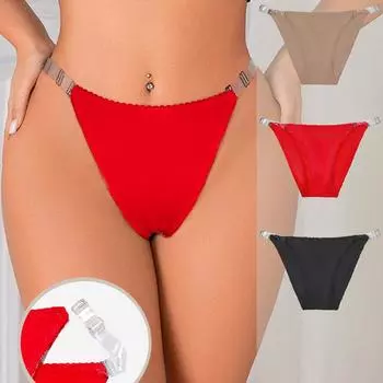3 шт. Женские простые трусики-стринги с регулируемым боковым отверстием и прозрачным ремешком SML Xl L