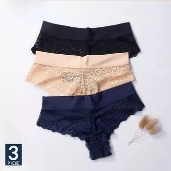 3 шт. женские сексуальные кружевные трусики стринги стринги бесшовное нижнее белье женские трусики трусы бикини хлопок