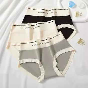 3 шт. женские трусики, дышащее нижнее белье, бесшовные трусы для девочек, женские трусы большого размера, сексуальные трусики со средней талией, нижнее белье M