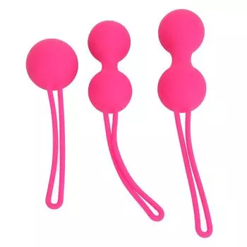 3 шт. Женский тренажер для мышц тазового дна, шарик для массажа и укрепления таза, тренировочный шарик, розовый