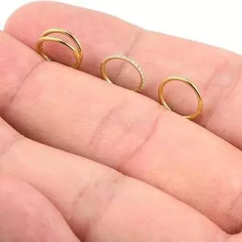 3 шт. Женское кольцо для носа из нержавеющей стали, пирсинг, противоскользящее украшение из страз, 2 слоя, легко носить, на петлях, для любого случая, для носовой перегородки, губ, ювелирных изделий L