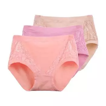 3 шт. Женское нижнее белье Удобные трусики Большие размеры Женские трусы Трусы для мам Дышащие трусы XL