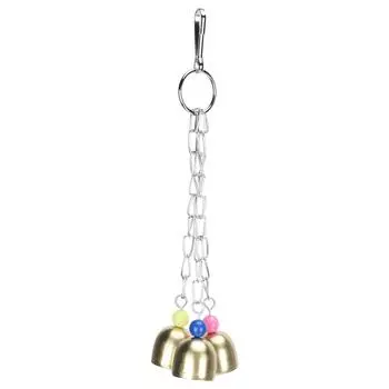 3 шт., жевательная игрушка для домашних птиц и попугаев, легкая подвесная клетка из нержавеющей стали с 3 колокольчиками