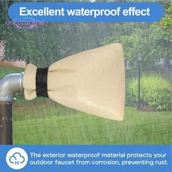 3 шт., зимняя крышка для уличного крана, водонепроницаемая ткань Оксфорд, многоразовый садовый нагрудник для газонного шланга, защита от замерзания бежевый