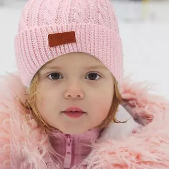 3 шт. Зимняя шапка, шарф, перчатки, комплект для детей, однотонный детский чепчик, модные мягкие толстые теплые вязаные шапки с помпоном 3pcs бежевый