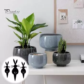 3 шт. знак для двора кролика, пасхальный садовый знак с изображением животных, уличный металлический столб для кролика, украшение для двора, газона, патио, кашпо, весенний декор 3 Pcs