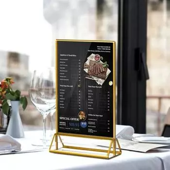 3 шт. Золотой акриловый держатель для знака, двухсторонняя фоторамка, флаер, меню, свадебный столик, номерной стенд 3pcs серебряный