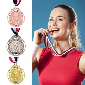 3 шт. Золотые серебряные бронзовые наградные медали 2 дюйма для бегунов-марафонцев #