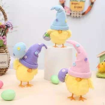 3 штуки мультяшные игрушки-цыплята пасхальное украшение шерсть , многоразовые многоцелевые розовые и голубые