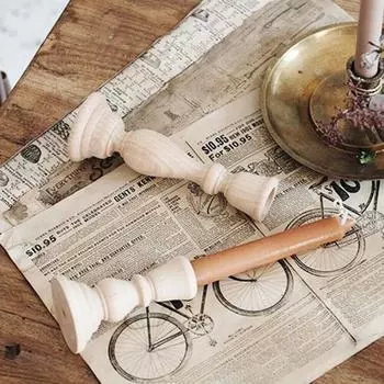 3 Size Wooden Vintage Candlesticks Table Candle Holder Wedding Home Dining Desktop Decoration Wood Candle Stand Candelabrum