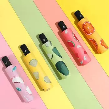 3 складной автоматический зонтик с фруктами и УФ-защитой от дождя от солнца