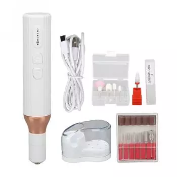 3-скоростная электрическая шлифовальная машинка для ногтей, портативная аккумуляторная светодиодная дрель-ручка для маникюра, тип C
