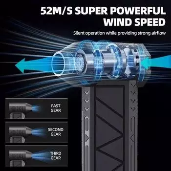 3-скоростной турбо мини турбореактивный вентилятор перезаряжаемый мощный воздуходув чистящий электрический пылесос клавиатура чёрный