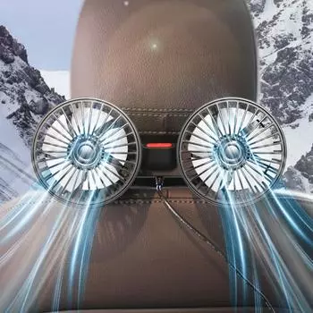 3-скоростной вентилятор для спинки автомобильного сиденья с зарядкой через USB, двойной вентилятор с вращением на 360 градусов, портативный охладитель для летних автомобильных аксессуаров