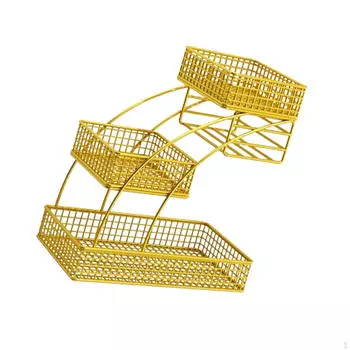 3-слойная корзина для фруктов, кухонная стойка, многоцелевой поднос, миска для хлеба и овощей чёрный