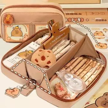 3-слойная пенал эстетическая сумка для хранения канцелярских принадлежностей кавайный пенал детский подарок 1PC
