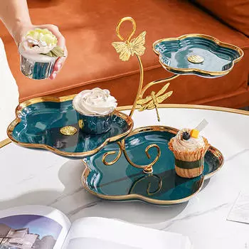 3-слойная подставка для кексов, держатель для десертов, сервировочное блюдо для печенья белый