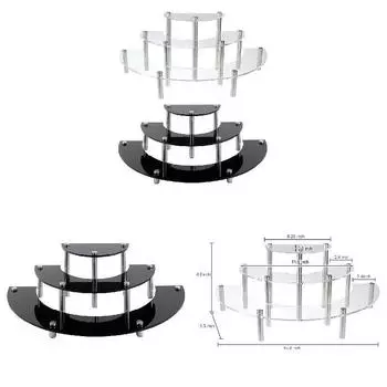 3-слойная полукруглая акриловая стойка для показа ювелирных изделий, настольный держатель для торта, настольная стойка для показа в розницу