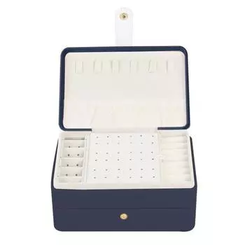 3-слойная шкатулка для драгоценностей, большой вместительный органайзер для хранения из искусственной кожи, чехол с крестообразным рисунком и вешалками для ожерелья, съемное отделение розовый