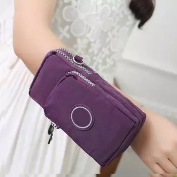 3-слойная водонепроницаемая нейлоновая сумка через плечо на запястье с застежкой-молнией