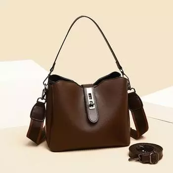 3-слойные кошельки и сумки большой вместимости через плечо для женщин, дизайнерские, высококачественные, кожаные, модные, новые, сумка-мессенджер через плечо чёрный