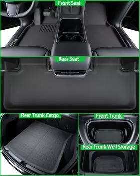 3-слойные коврики для Tesla Model Y 2019-2025 Custom Fit Model Y Коврики для пола Всепогодные внутренние покрытия 2025 Новое обновление