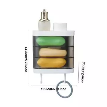 3-слойный держатель для мыла, прочный мыльница для ванной комнаты, настенный ящик для хранения мыла, ванная комната
