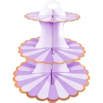 3-слойный кекс, десерт, бумажная подставка, стеллаж для выставки товаров на день рождения, свадьбу, вечеринку lollipop фиолетовый