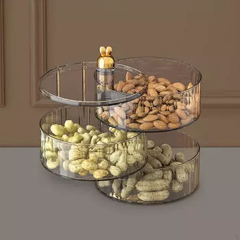 3-слойный поднос для сухофруктов, контейнер для орехов, демонстрационное блюдо с крышкой, прозрачные тарелки для закусок A