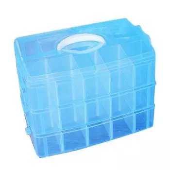 3-слойный прозрачный органайзер для хранения ювелирных изделий из бисера в виде таблеток, ящик для хранения розовый