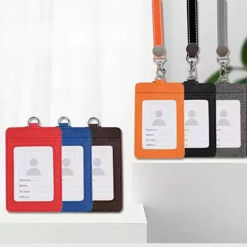 3-слойный ремешок для держателя карты для Bussniess, простой однотонный держатель для удостоверения личности, ремешок для рабочего, студента, льняной держатель для карт