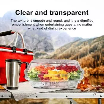 3-слойный сервировочный поднос с крышкой, охлажденные льдом блюда для вечеринок, прозрачный набор банкетных подносов, сервировочный поднос для закусок для еды, фруктов, свадеб, в помещении, на открытом воздухе