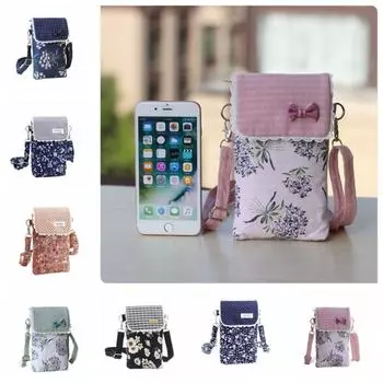 3 слоя мобильного телефона сумка через плечо цветы женская сумка-мессенджер мобильный телефон сумка дорожная dark blue-wave point