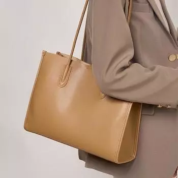 3 слоя натуральной кожи Большие сумки-тоуты для женщин Трендовый дизайнер А4 сумка через плечо Commuter Cow женские сумки