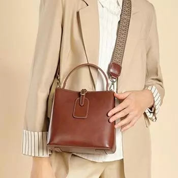 3 слоя натуральной кожи сумки-ведра через плечо для женщин модные дизайнерские кошельки маленькие женские сумки