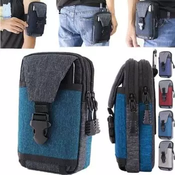 3 слоя ультралегкая водонепроницаемая сумка-пояс Oxford многофункциональная спортивная сумка на руку None темно-синий